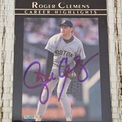 Roger Clemens Autographed 1992 Fleer Insert #7