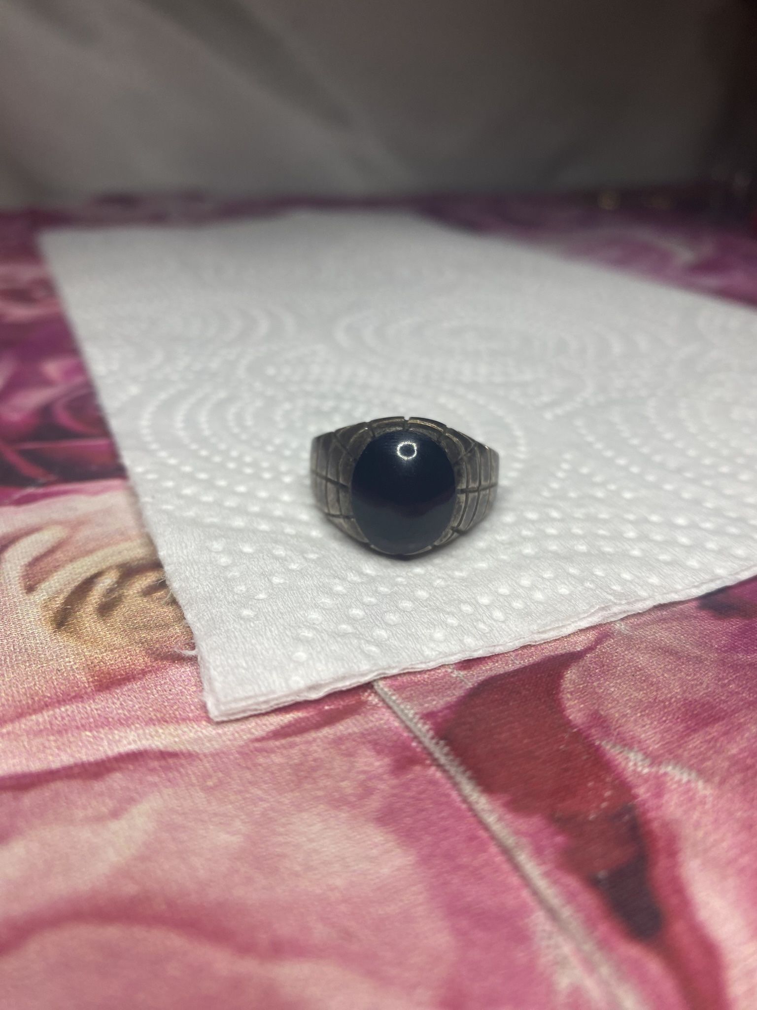 Black Onyx 925 Sterling Ring 