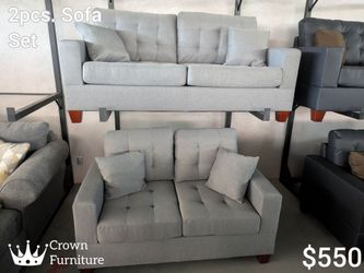 Light Gray Sofa and Loveseat