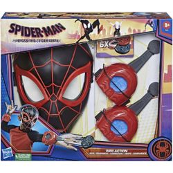 Brand New Spider-Man Marvel Across The Spider-Verse Web Action Gear, Miles Morales Costume Mask and Gauntlets,