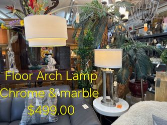 Chrome and Marble Arc Floor Lamp We are located at 2811 East Bell road. Another Time Around Furniture.
