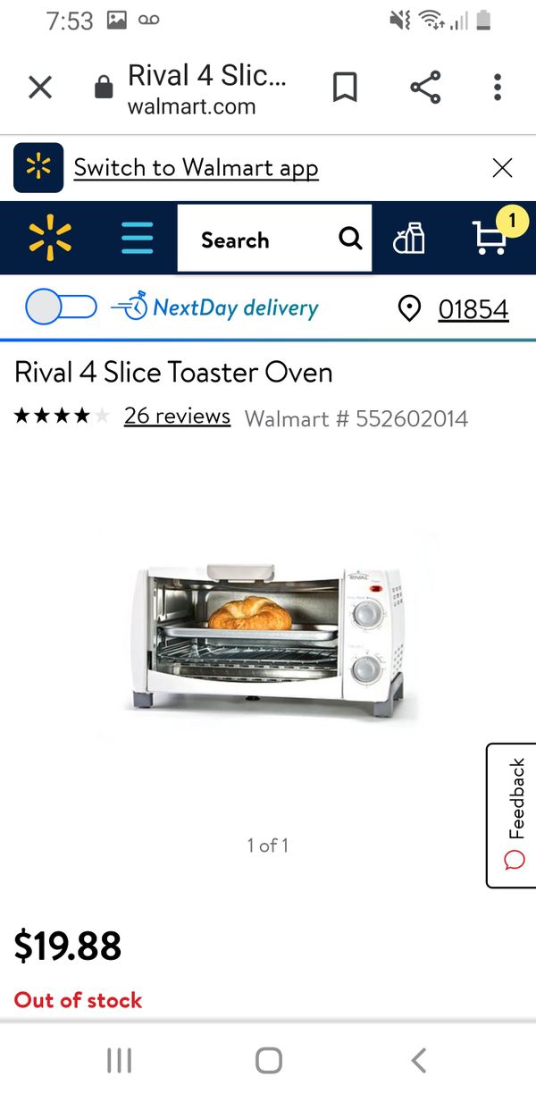 Rival 4 slice toaster oven for Sale in Lowell, MA - OfferUp