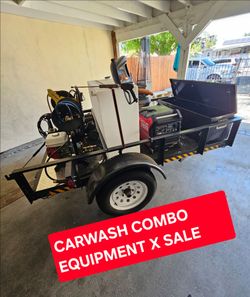 CARWASH EQUIPMENT READY FOR WORK
HONDA GX200 GASOLINEPRESSURE WASH
-WATER TANK 100GAL WITH HOSE
-100FT ROLLING REEL WITH HOSE
-SHORT GUN AND LARGE
350