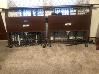 Twin Size Electric Adjustable Bed with Rails – Lightly Used