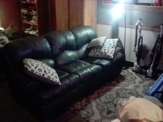 Black Leather Recliner Couch