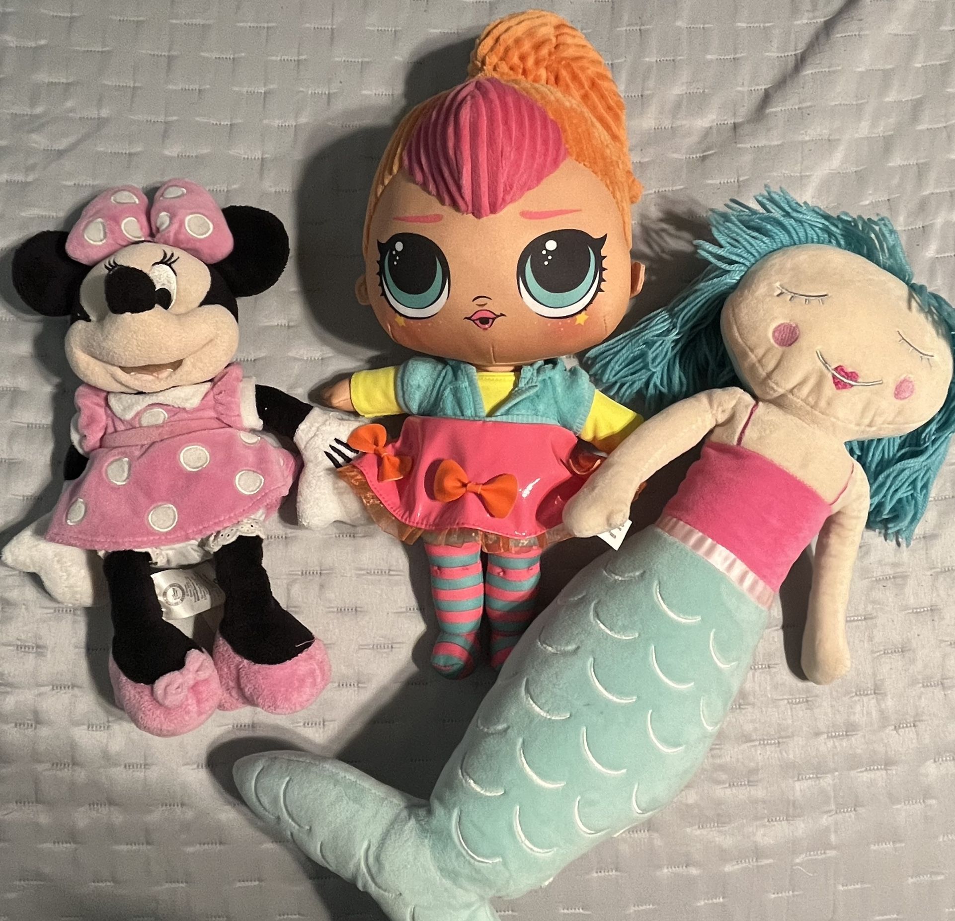 Lol Suprise Minnie Mouse Mermaid Kids Plushie 
