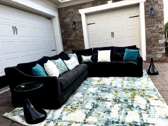 Black Family Size L Sectional