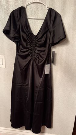 Dress Black Satin Women Size 6 New 