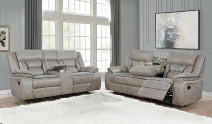 New recliner sofa and loveseat both on e now don't miss