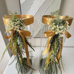 23” Cylinder Glass Candle Holders, Candelabros cilíndricos de vidrio wedding, home for decor, party, fiesta