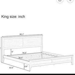 White King Platform Bed