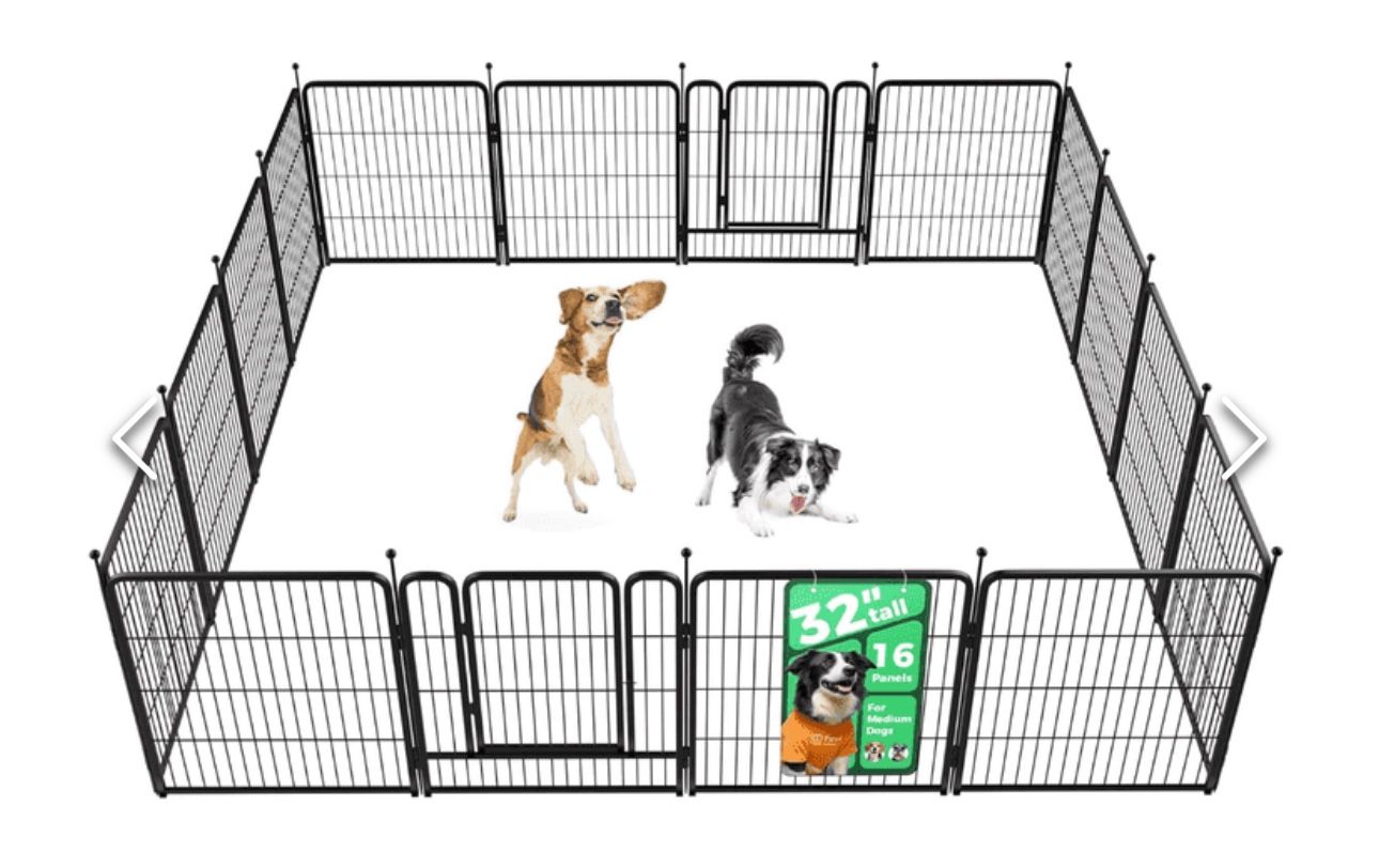 Pet dog play pen indoor outdoor crate extra large big fence house enclosure rollick yard 16 panels  36” High
