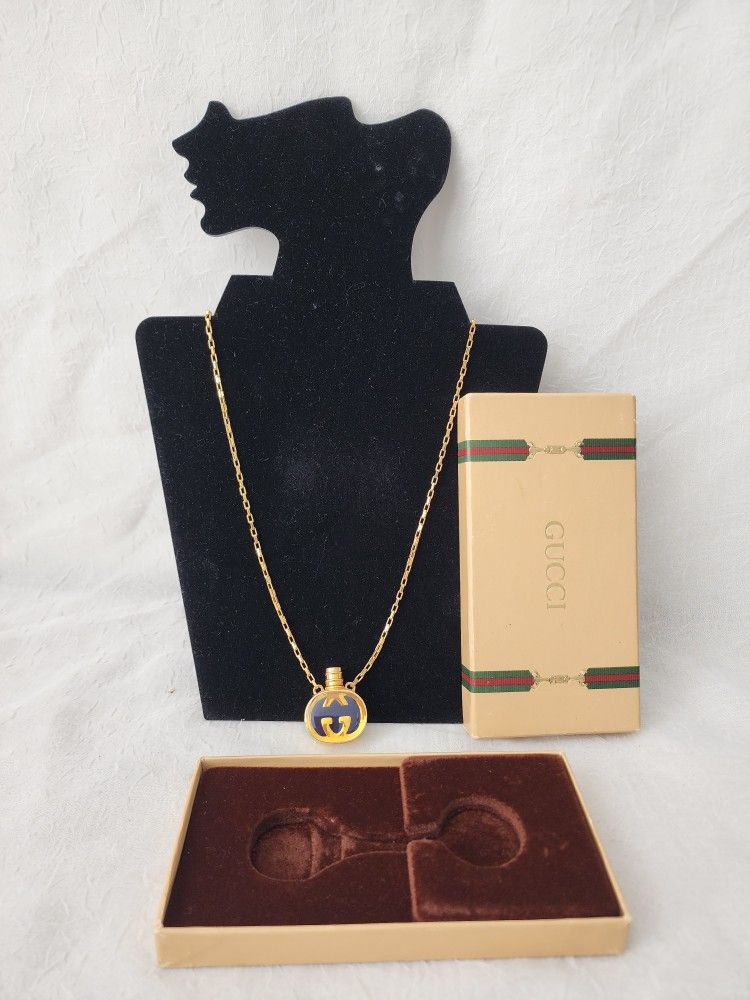 Auth Gucci GG Interlocking Bottle Pendant Necklaces
