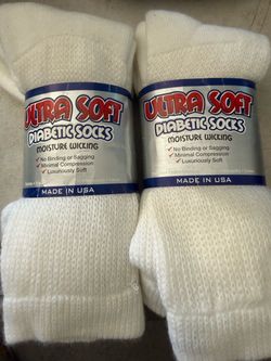 Ultra Soft Boot Length Diabetic  Socks - Made in the USA - 4 Pairs. Size 9-11