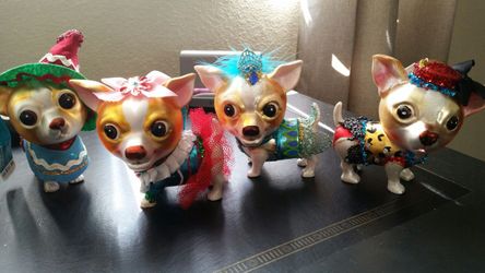 Christmas Chihuahua glass ornaments