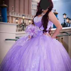 Lilac Purple Quince, Party, Prom dress and Matching Doll