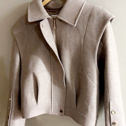 Oversized Moto Jacket in Double-Face Wool-Cashmere