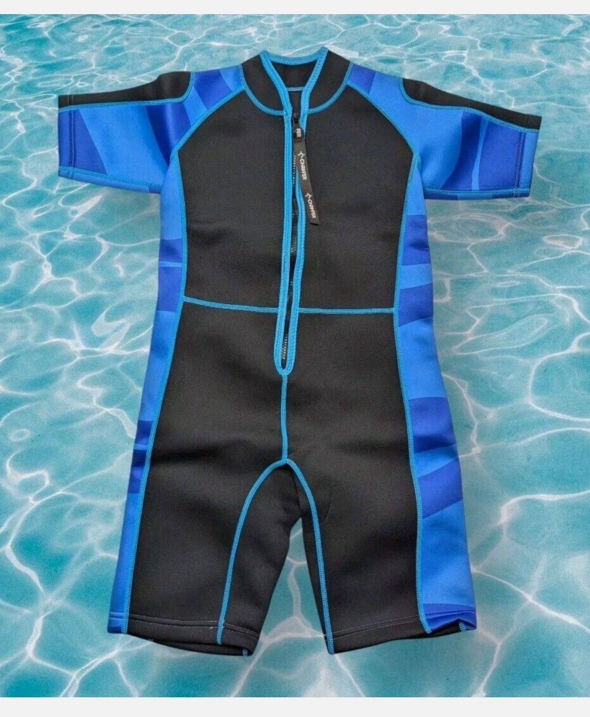 Youth Unisex Shorty Wetsuit - Size XXL-Front Zip-2mm Blue-Teal- Black-NWOT