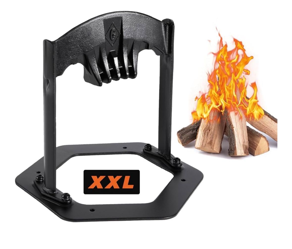 Gardguard XXL Firewood Kindling Splitter Stand with Cover-Cast Steel Manual Log Splitter Wedge, Heavy Duty Wood Splitter Tool,