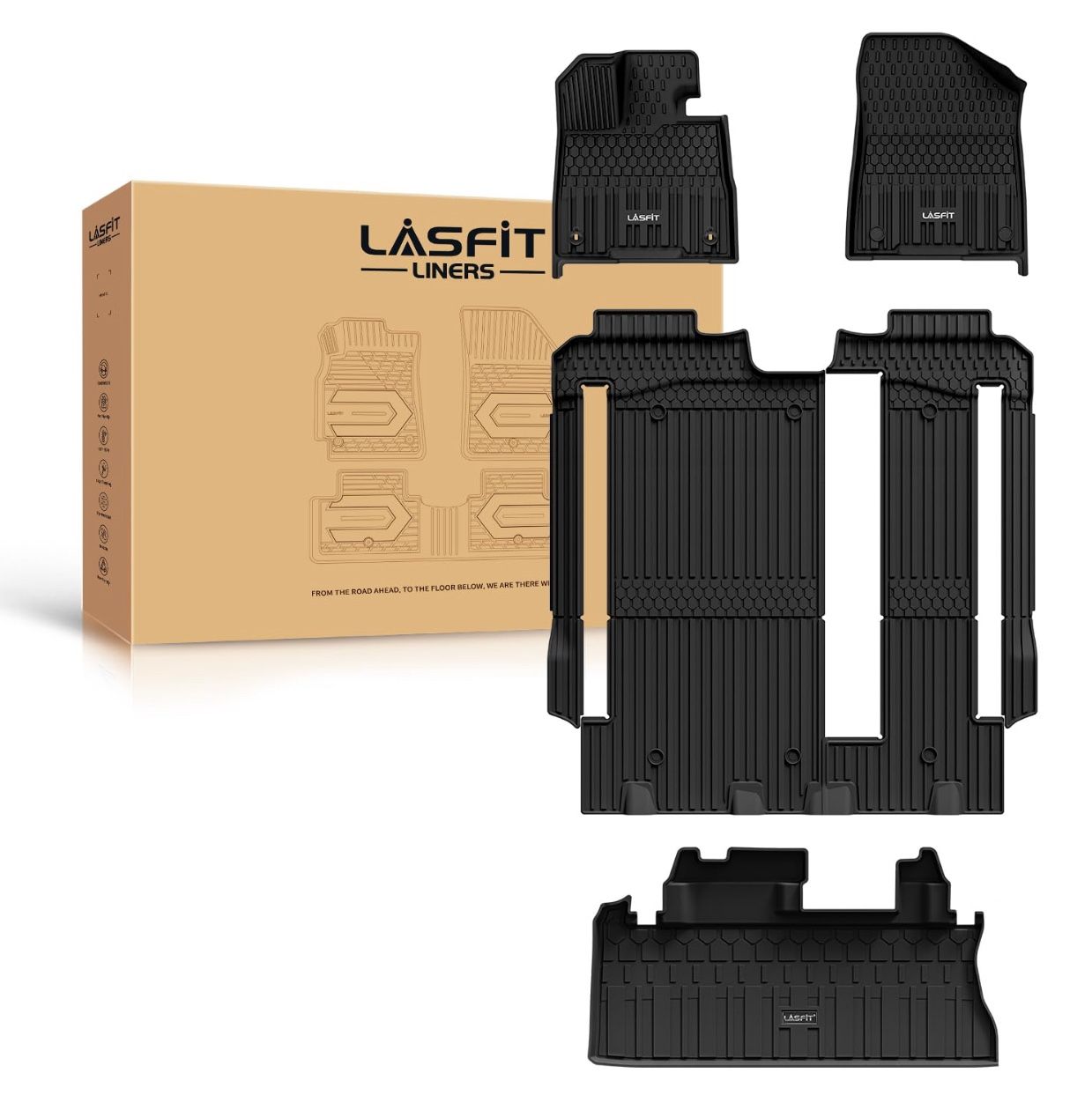 LASFIT Floor Mats&Trunk Mat For Toyota Sienna 8 Seats 2021-2025 All Weather