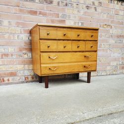 Mid Century Modern Solid Wood Small 3 Drawer Dresser Vintage