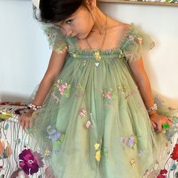 Green flower dresses newborn to 7T