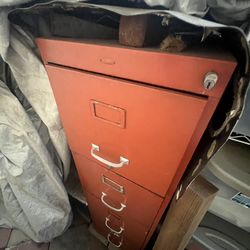 Orange file cabinet
