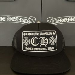 CH Black (Hollywood) Trucker Hat w/ 925 Silver Button