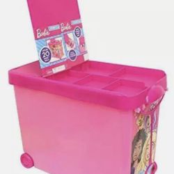 Barbie Doll Rolling Bin Storage Case Carry Box