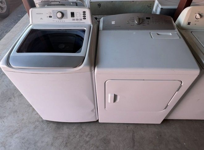 White Insignia Washer And Kenmore Electric Dryer