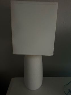 White Table Lamp with Square Shade