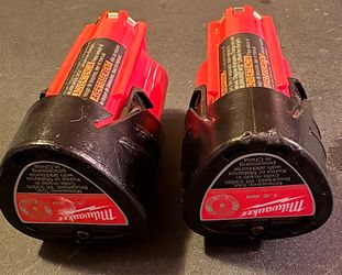 Milwaukee M12 1.5 and 2.0CP batteries