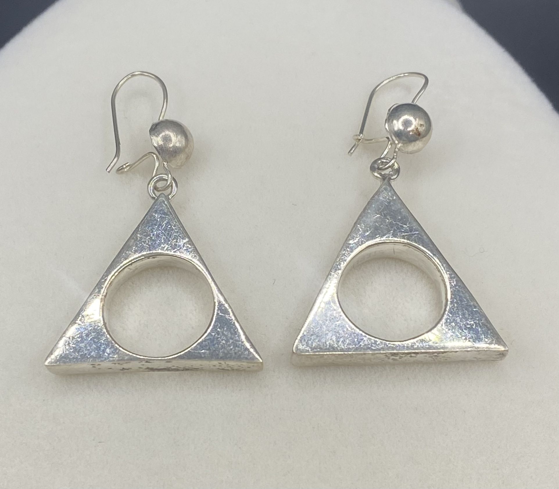 Sterling Vintage Triangle Earrings