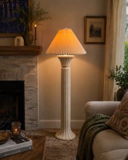 80's Vintage plaster floor lamp by Dynasty post modern vintage style neutral color