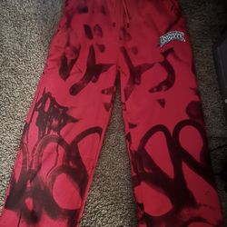 Raspberry Hills Red Graffiti Sweatpants