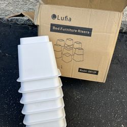 nice heavy duty 6 new risers for furniture bed sofa couch chair desk white 