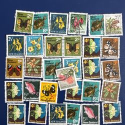 New Zealand Fauna Flora Flower Stamps  
