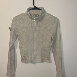 Light gray Zip Up Sweater 