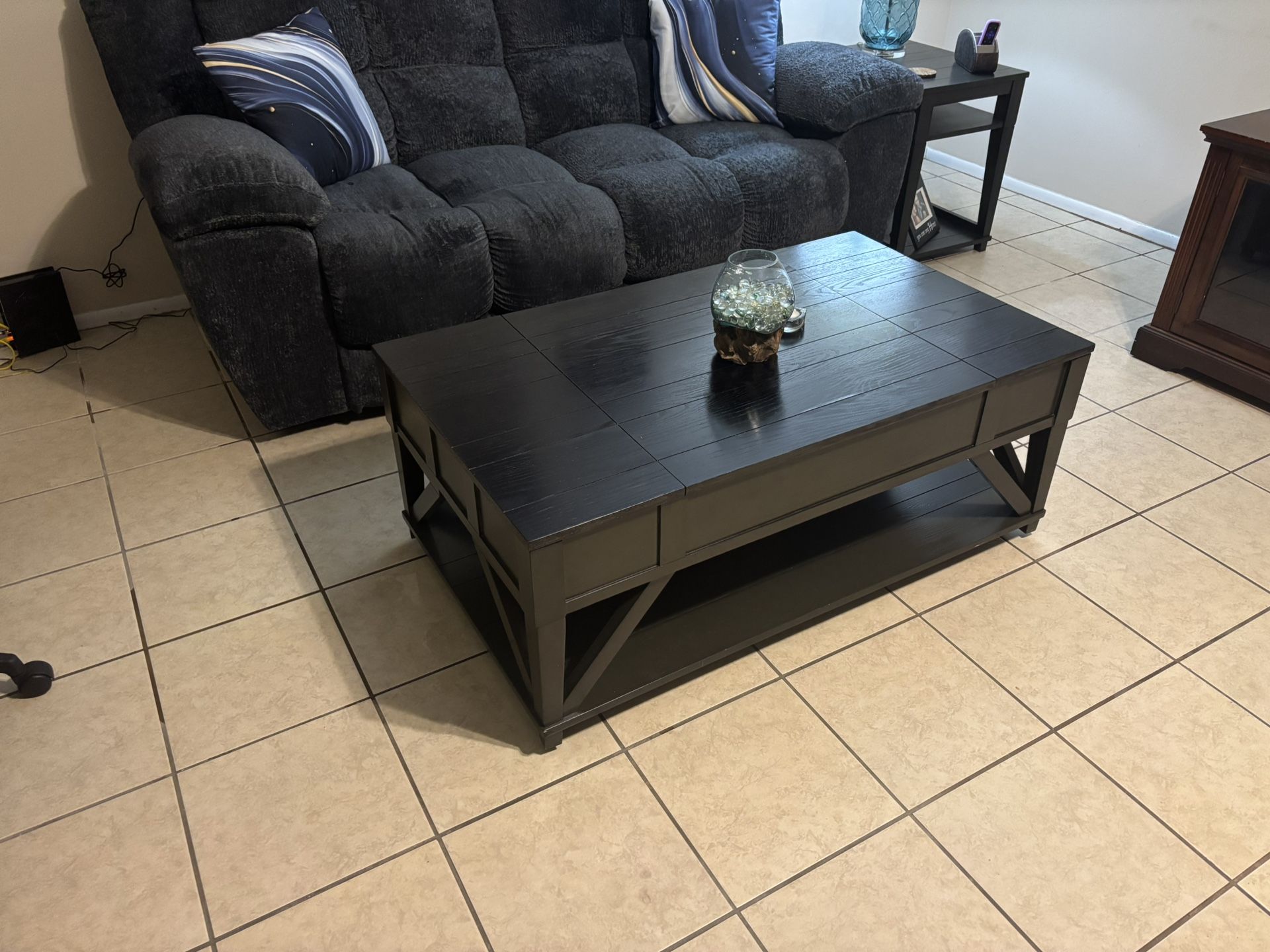 Black Coffee Table W/ 2 End Tables