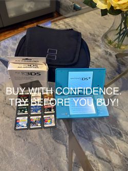 Blue Nintendo DSi Handheld Gaming System Bundle (17 games)