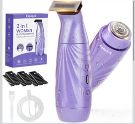 New 2-in-1 Bikini Trimmer for Women, Painless Electric Razor for Sensitive Skin