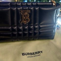Burberry Lola Black Quilted Lambskin Crossbody Bag