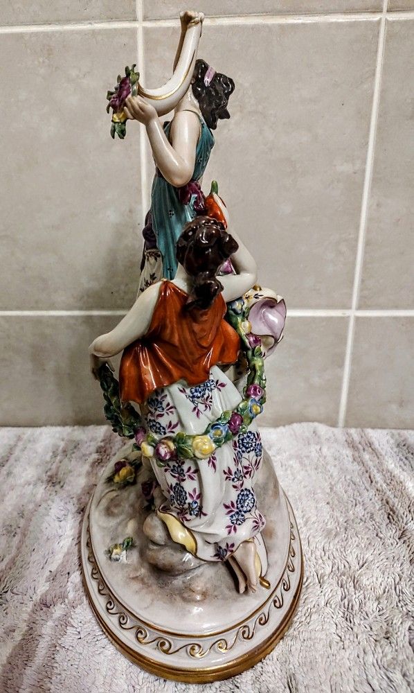 German Dresden Large Porcelain Figure Carl Thieme Circa 1900