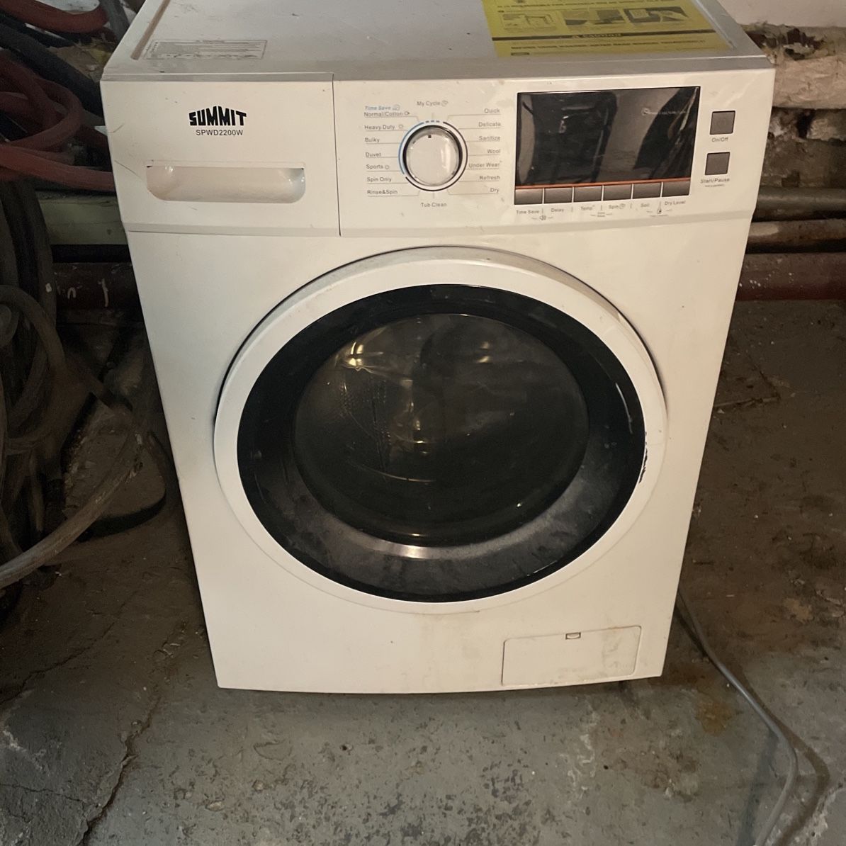Summit washer 2024 dryer combo spwd2200w