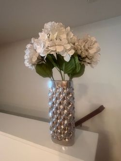 Silver Textured Decorative Vase
