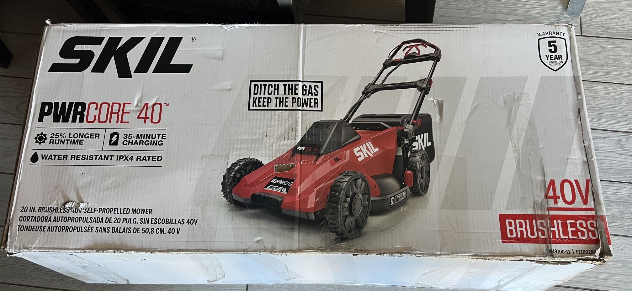 Skill PWRCORE 20in Brushless 40V Self-Propelled Lawn Mower with battery and charger NEW IN BOX