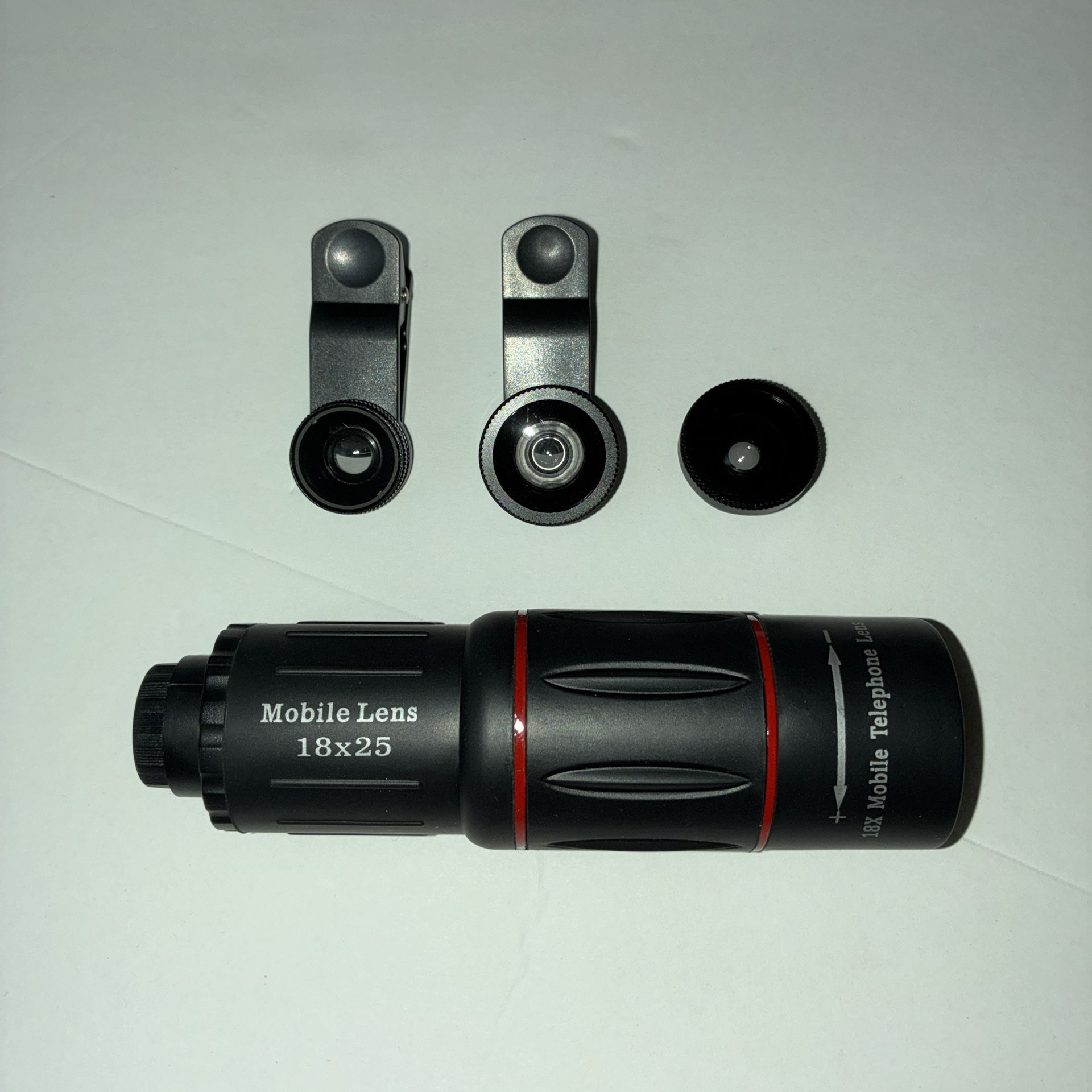Lot of 3 Micro Photo Mobile Lenses for Phones - New Fish Eye Zoom Telescope