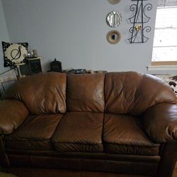 Fine Leather Couch  $300.00 Or Best Offer