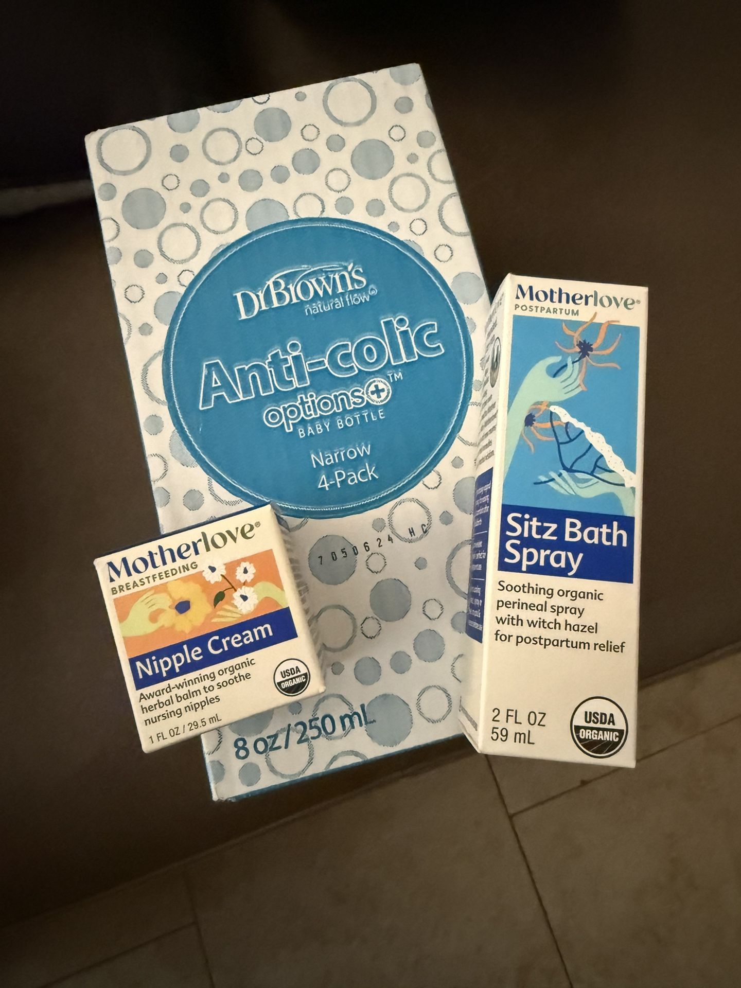 Mother Love Postpartum Nipple Cream, Sitz Bath Spray Dr Brown 4 Pack Baby Bottles 