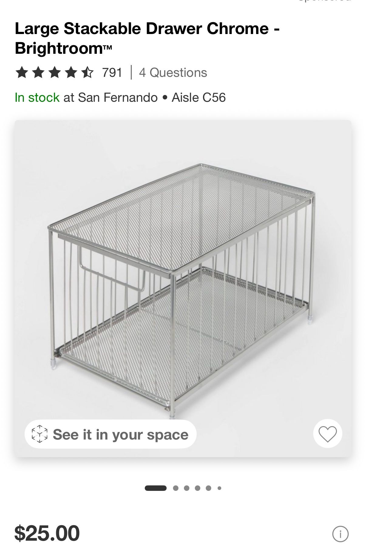 Grey Metal Organizer